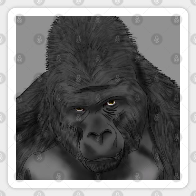 Black Gorilla Sticker by BenIrelandBooks